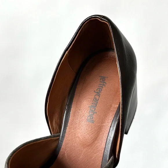 Jeffrey Campbell Chic Brown Loafers Chunky Block Heel ‘Shriver’ D’Orsay Style-8 - Picture 5 of 13